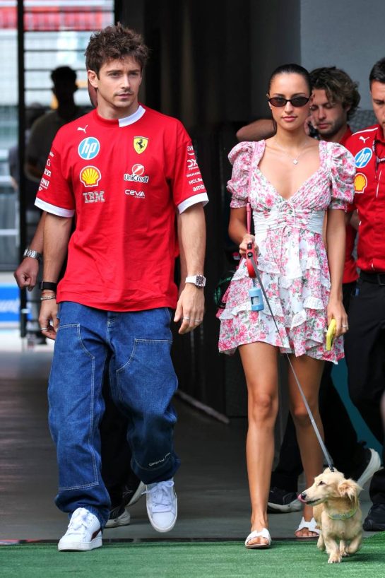 (L to R): Charles Leclerc (MON) Ferrari with his girlfriend Alexandra Saint Mleux (ITA).
02.08.2025. Formula 1 World Championship, Rd 14, Hungarian Grand Prix, Budapest, Hungary, Qualifying Day.
- www.xpbimages.com, EMail: requests@xpbimages.com © Copyright: Moy / XPB Images