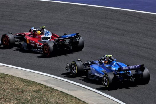 Lewis Hamilton (GBR) Ferrari SF-25 and Carlos Sainz (ESP) Atlassian Williams Racing FW47.
02.08.2025. Formula 1 World Championship, Rd 14, Hungarian Grand Prix, Budapest, Hungary, Qualifying Day.
- www.xpbimages.com, EMail: requests@xpbimages.com © Copyright: Bearne / XPB Images