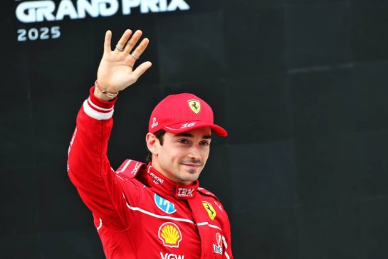 Charles Leclerc (MON) Ferrari celebrates his pole position in qualifying parc ferme.
02.08.2025. Formula 1 World Championship, Rd 14, Hungarian Grand Prix, Budapest, Hungary, Qualifying Day.
- www.xpbimages.com, EMail: requests@xpbimages.com © Copyright: Batchelor / XPB Images