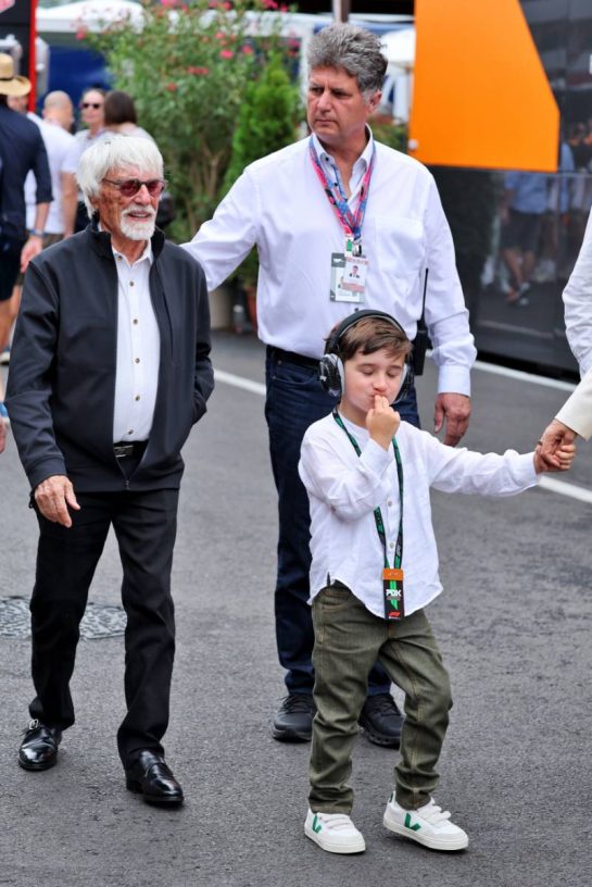 Bernie Ecclestone (GBR) with his son Ace Ecclestone.
03.08.2025. Formula 1 World Championship, Rd 14, Hungarian Grand Prix, Budapest, Hungary, Race Day.
- www.xpbimages.com, EMail: requests@xpbimages.com © Copyright: Moy / XPB Images