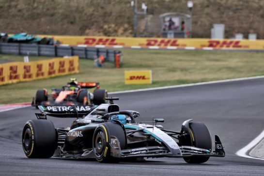 George Russell (GBR) Mercedes AMG F1 W16.
03.08.2025. Formula 1 World Championship, Rd 14, Hungarian Grand Prix, Budapest, Hungary, Race Day.
- www.xpbimages.com, EMail: requests@xpbimages.com © Copyright: Bearne / XPB Images