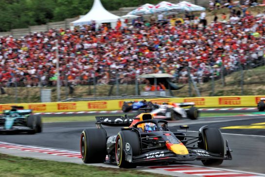 Max Verstappen (NLD) Red Bull Racing RB21.
03.08.2025. Formula 1 World Championship, Rd 14, Hungarian Grand Prix, Budapest, Hungary, Race Day.
- www.xpbimages.com, EMail: requests@xpbimages.com © Copyright: Batchelor / XPB Images