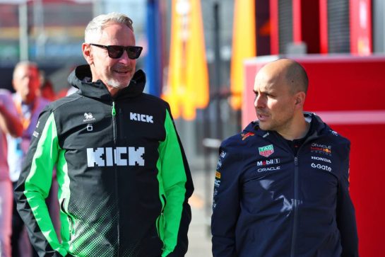 (L to R): Jonathan Wheatley (GBR) Sauber Team Principal with Gianpiero Lambiase (ITA) Red Bull Racing Head of Racing.
31.08.2025. Formula 1 World Championship, Rd 15, Dutch Grand Prix, Zandvoort, Netherlands, Race Day.
- www.xpbimages.com, EMail: requests@xpbimages.com © Copyright: Batchelor / XPB Images