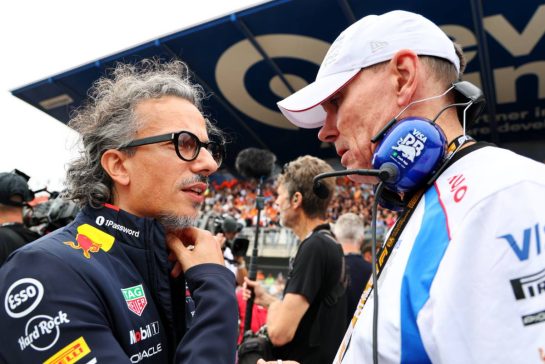 (L to R): Laurent Mekies (FRA) Red Bull Racing Team Principal and CEO with Alan Permane (GBR) Racing Bulls Team Principal on the grid.
31.08.2025. Formula 1 World Championship, Rd 15, Dutch Grand Prix, Zandvoort, Netherlands, Race Day.
- www.xpbimages.com, EMail: requests@xpbimages.com © Copyright: Batchelor / XPB Images