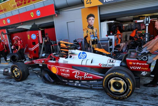 Ferrari SF-25 of Charles Leclerc (MON) - Niki Lauda tribute livery.
04.09.2025. Formula 1 World Championship, Rd 16, Italian Grand Prix, Monza, Italy, Preparation Day.
- www.xpbimages.com, EMail: requests@xpbimages.com © Copyright: Batchelor / XPB Images
