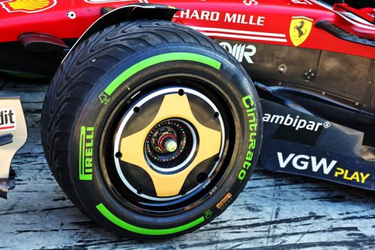 Ferrari SF-25 wheel rim.
04.09.2025. Formula 1 World Championship, Rd 16, Italian Grand Prix, Monza, Italy, Preparation Day.
- www.xpbimages.com, EMail: requests@xpbimages.com © Copyright: Batchelor / XPB Images