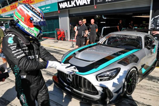 Andrea Kimi Antonelli (ITA) Mercedes AMG F1 with a Mercedes-AMG GT2 W16.
04.09.2025. Formula 1 World Championship, Rd 16, Italian Grand Prix, Monza, Italy, Preparation Day.
- www.xpbimages.com, EMail: requests@xpbimages.com © Copyright: Batchelor / XPB Images