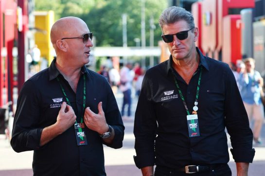 (L to R): Dan Towriss (USA) Cadillac F1 Team and TWG Motorsports CEO with Graeme Lowdon (GBR) Cadillac Formula 1 Team, Team Principal.
05.09.2025. Formula 1 World Championship, Rd 16, Italian Grand Prix, Monza, Italy, Practice Day.
- www.xpbimages.com, EMail: requests@xpbimages.com © Copyright: Batchelor / XPB Images