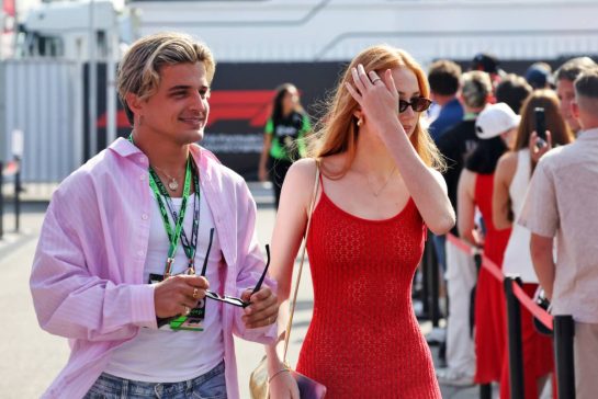 (L to R): Nikita Kuzmin (UKR) Professional Dancer with his girlfriend Lauren Jaine (GBR) Model.
07.09.2025. Formula 1 World Championship, Rd 16, Italian Grand Prix, Monza, Italy, Race Day.
- www.xpbimages.com, EMail: requests@xpbimages.com © Copyright: Bearne / XPB Images
