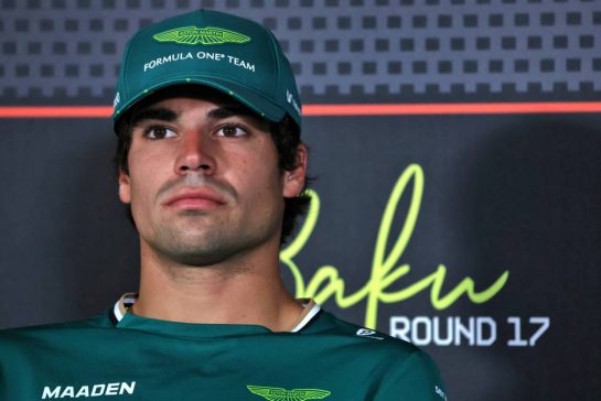 Lance Stroll (CDN) Aston Martin F1 Team in the FIA Press Conference.
18.09.2025. Formula 1 World Championship, Rd 17, Azerbaijan Grand Prix, Baku Street Circuit, Azerbaijan, Preparation Day.
- www.xpbimages.com, EMail: requests@xpbimages.com © Copyright: Rew / XPB Images