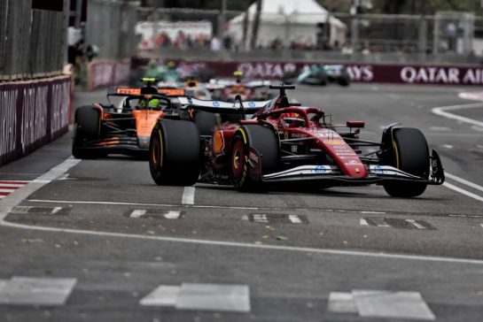 Charles Leclerc (MON) Ferrari SF-25.
21.09.2025. Formula 1 World Championship, Rd 17, Azerbaijan Grand Prix, Baku Street Circuit, Azerbaijan, Race Day.
- www.xpbimages.com, EMail: requests@xpbimages.com © Copyright: Bearne / XPB Images