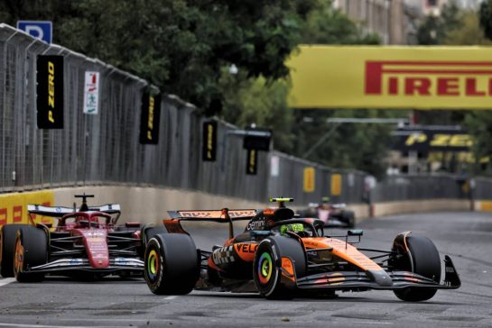 Lando Norris (GBR) McLaren MCL39.
21.09.2025. Formula 1 World Championship, Rd 17, Azerbaijan Grand Prix, Baku Street Circuit, Azerbaijan, Race Day.
- www.xpbimages.com, EMail: requests@xpbimages.com © Copyright: Charniaux / XPB Images
