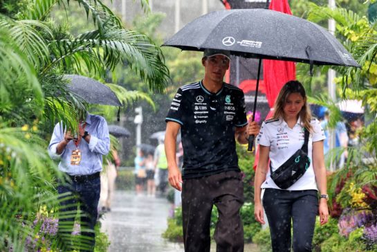 George Russell (GBR) Mercedes AMG F1.
02.10.2025. Formula 1 World Championship, Rd 18, Singapore Grand Prix, Marina Bay Street Circuit, Singapore, Preparation Day.
- www.xpbimages.com, EMail: requests@xpbimages.com © Copyright: Bearne / XPB Images