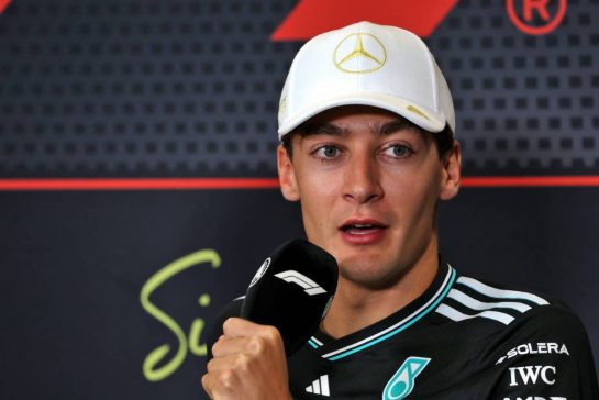 George Russell (GBR) Mercedes AMG F1 in the FIA Press Conference.
02.10.2025. Formula 1 World Championship, Rd 18, Singapore Grand Prix, Marina Bay Street Circuit, Singapore, Preparation Day.
- www.xpbimages.com, EMail: requests@xpbimages.com © Copyright: Rew / XPB Images