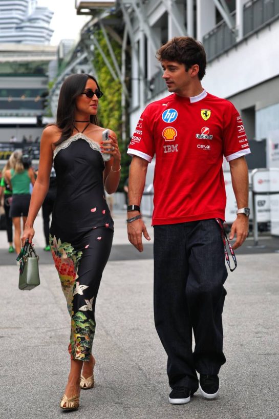 (L to R): Alexandra Saint Mleux (ITA) with her boyfriend Charles Leclerc (MON) Ferrari.
03.10.2025. Formula 1 World Championship, Rd 18, Singapore Grand Prix, Marina Bay Street Circuit, Singapore, Practice Day.
- www.xpbimages.com, EMail: requests@xpbimages.com © Copyright: Batchelor / XPB Images