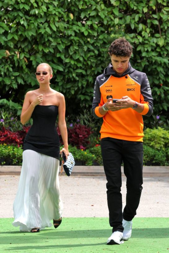 Lando Norris (GBR) McLaren with his girlfriend Magui Corceiro (POR).
04.10.2025. Formula 1 World Championship, Rd 18, Singapore Grand Prix, Marina Bay Street Circuit, Singapore, Qualifying Day.
- www.xpbimages.com, EMail: requests@xpbimages.com © Copyright: Moy / XPB Images