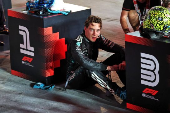 Race winner George Russell (GBR) Mercedes AMG F1 in parc ferme.
05.10.2025. Formula 1 World Championship, Rd 18, Singapore Grand Prix, Marina Bay Street Circuit, Singapore, Race Day.
- www.xpbimages.com, EMail: requests@xpbimages.com © Copyright: Batchelor / XPB Images