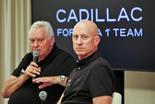 (L to R): Pat Symonds (GBR) Cadillac Formula 1 Team Executive Engineering Consultant; and Eric Warren (USA) Cadillac Vice President, Global Motorsports Competiton - Team Fireside Chat at the Fairmont Austin.
16.10.2025. Formula 1 World Championship, Rd 19, United States Grand Prix, Austin, Texas, USA, Preparation Day.
- www.xpbimages.com, EMail: requests@xpbimages.com © Copyright: Moy / XPB Images