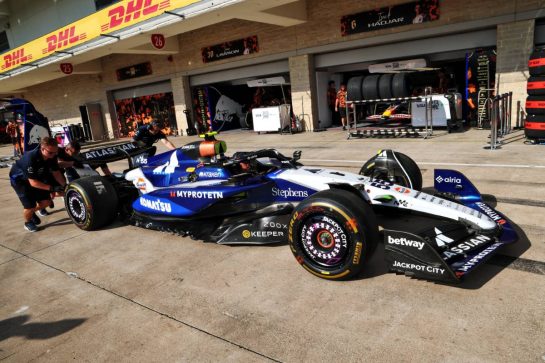 Atlassian Williams Racing FW47 in the pits.
16.10.2025. Formula 1 World Championship, Rd 19, United States Grand Prix, Austin, Texas, USA, Preparation Day.
- www.xpbimages.com, EMail: requests@xpbimages.com © Copyright: Batchelor / XPB Images