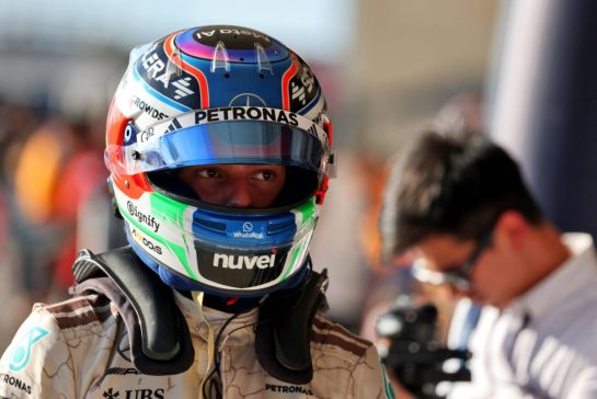 Andrea Kimi Antonelli (ITA) Mercedes AMG F1 in qualifying parc ferme.
18.10.2025. Formula 1 World Championship, Rd 19, United States Grand Prix, Austin, Texas, USA, Sprint and Qualifying Day.
- www.xpbimages.com, EMail: requests@xpbimages.com © Copyright: Charniaux / XPB Images