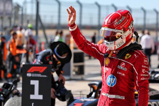 Charles Leclerc (MON) Ferrari celebrates his third position in parc ferme.
19.10.2025. Formula 1 World Championship, Rd 19, United States Grand Prix, Austin, Texas, USA, Race Day.
- www.xpbimages.com, EMail: requests@xpbimages.com © Copyright: Charniaux / XPB Images