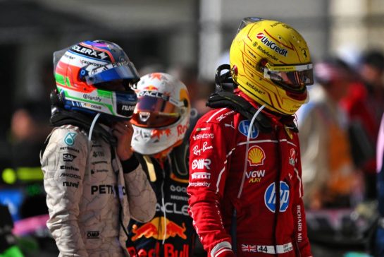 Lewis Hamilton (GBR) Ferrari in parc ferme.
19.10.2025. Formula 1 World Championship, Rd 19, United States Grand Prix, Austin, Texas, USA, Race Day.
- www.xpbimages.com, EMail: requests@xpbimages.com © Copyright: Price	/ XPB Images