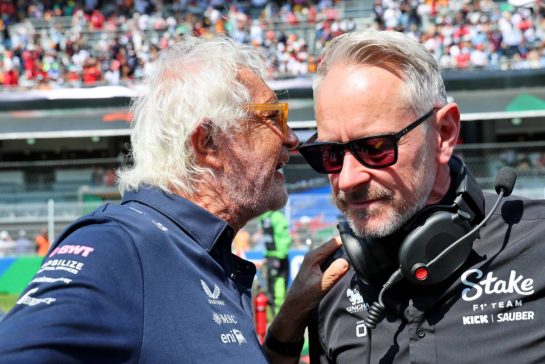 (L to R): Flavio Briatore (ITA) Alpine F1 Team Executive Advisor wio Jonathan Wheatley (GBR) Sauber Team Principal on the grid.
26.10.2025. Formula 1 World Championship, Rd 20, Mexican Grand Prix, Mexico City, Mexico, Race Day.
- www.xpbimages.com, EMail: requests@xpbimages.com © Copyright: Batchelor / XPB Images