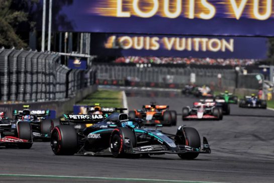 George Russell (GBR) Mercedes AMG F1 W16.
26.10.2025. Formula 1 World Championship, Rd 20, Mexican Grand Prix, Mexico City, Mexico, Race Day.
- www.xpbimages.com, EMail: requests@xpbimages.com © Copyright: Bearne / XPB Images