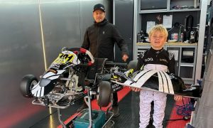 The Iceman's mini-me is already heating up the track