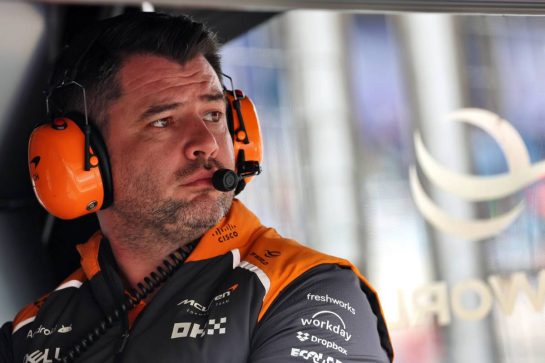 Charlie Hooper (GBR) McLaren Director of Car Operations and Engineering.
07.11.2025. Formula 1 World Championship, Rd 21, Brazilian Grand Prix, Sao Paulo, Brazil, Sprint Qualifying Day.
- www.xpbimages.com, EMail: requests@xpbimages.com © Copyright: Batchelor / XPB Images