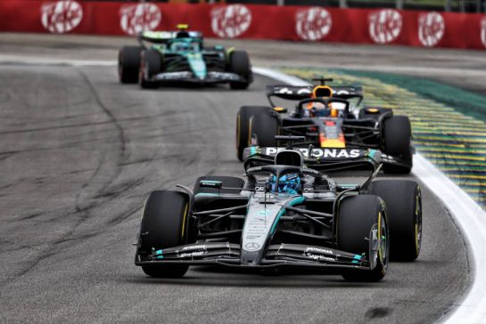 George Russell (GBR) Mercedes AMG F1 W16.
08.11.2025. Formula 1 World Championship, Rd 21, Brazilian Grand Prix, Sao Paulo, Brazil, Sprint and Qualifying Day.
- www.xpbimages.com, EMail: requests@xpbimages.com © Copyright: Rew / XPB Images