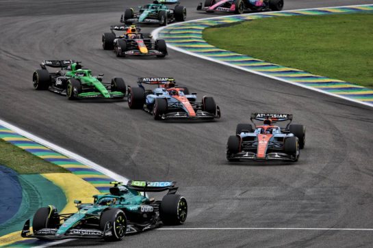 Fernando Alonso (ESP) Aston Martin F1 Team AMR25.
09.11.2025. Formula 1 World Championship, Rd 21, Brazilian Grand Prix, Sao Paulo, Brazil, Race Day.
- www.xpbimages.com, EMail: requests@xpbimages.com © Copyright: Batchelor / XPB Images