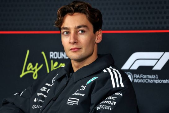 George Russell (GBR) Mercedes AMG F1 in the FIA Press Conference.
19.11.2025. Formula 1 World Championship, Rd 22, Las Vegas Grand Prix, Las Vegas, Nevada, USA, Preparation Day.
- www.xpbimages.com, EMail: requests@xpbimages.com © Copyright: Bearne / XPB Images