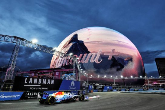 Isack Hadjar (FRA) Racing Bulls VCARB 02.
20.11.2025. Formula 1 World Championship, Rd 22, Las Vegas Grand Prix, Las Vegas, Nevada, USA, Practice Day
- www.xpbimages.com, EMail: requests@xpbimages.com © Copyright: Bearne / XPB Images