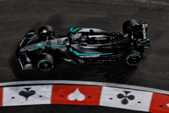 George Russell (GBR) Mercedes AMG F1 W16.
21.11.2025. Formula 1 World Championship, Rd 22, Las Vegas Grand Prix, Las Vegas, Nevada, USA, Qualifying Day.
- www.xpbimages.com, EMail: requests@xpbimages.com © Copyright: Moy / XPB Images