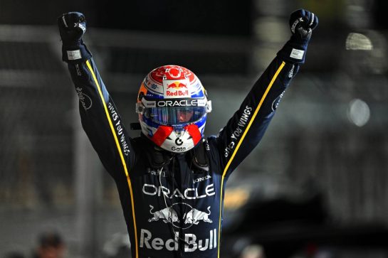 Race winner Max Verstappen (NLD) Red Bull Racing celebrates in parc ferme.
22.11.2025. Formula 1 World Championship, Rd 22, Las Vegas Grand Prix, Las Vegas, Nevada, USA, Race Day.
- www.xpbimages.com, EMail: requests@xpbimages.com © Copyright: Price / XPB Images