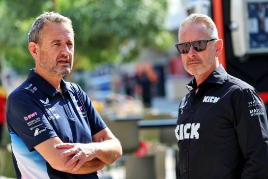 (L to R): Steve Nielsen (GBR) Alpine F1 Team Managing Director with Jonathan Wheatley (GBR) Sauber Team Principal.
27.11.2025. Formula 1 World Championship, Rd 23, Qatar Grand Prix, Doha, Qatar, Preparation Day.
- www.xpbimages.com, EMail: requests@xpbimages.com © Copyright: Batchelor / XPB Images