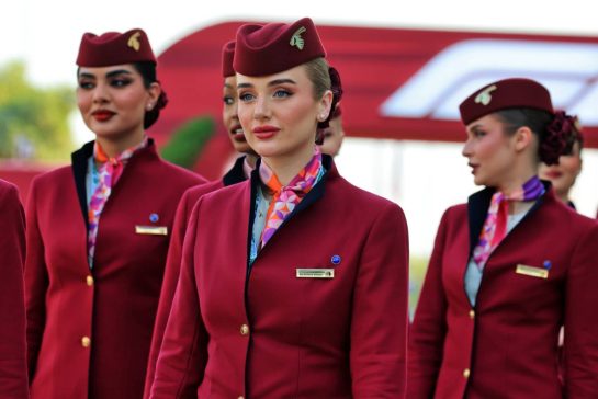 Paddock atmosphere - Qatar Airways Stewardesses.
29.11.2025. Formula 1 World Championship, Rd 23, Qatar Grand Prix, Doha, Qatar, Sprint and Qualifying Day.
- www.xpbimages.com, EMail: requests@xpbimages.com © Copyright: Moy / XPB Images