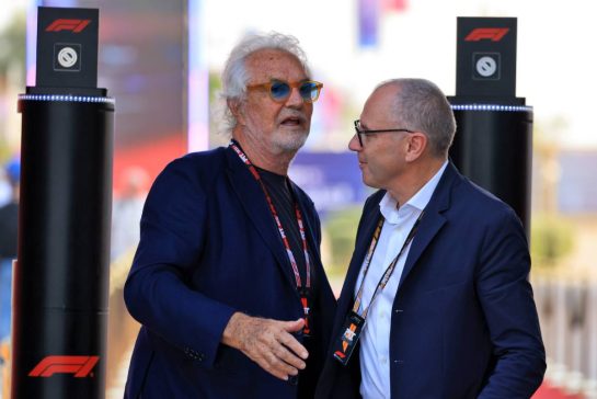 (L to R): Flavio Briatore (ITA) Alpine F1 Team Executive Advisor with Stefano Domenicali (ITA) Formula One President and CEO.
30.11.2025. Formula 1 World Championship, Rd 23, Qatar Grand Prix, Doha, Qatar, Race Day.
- www.xpbimages.com, EMail: requests@xpbimages.com © Copyright: Moy / XPB Images