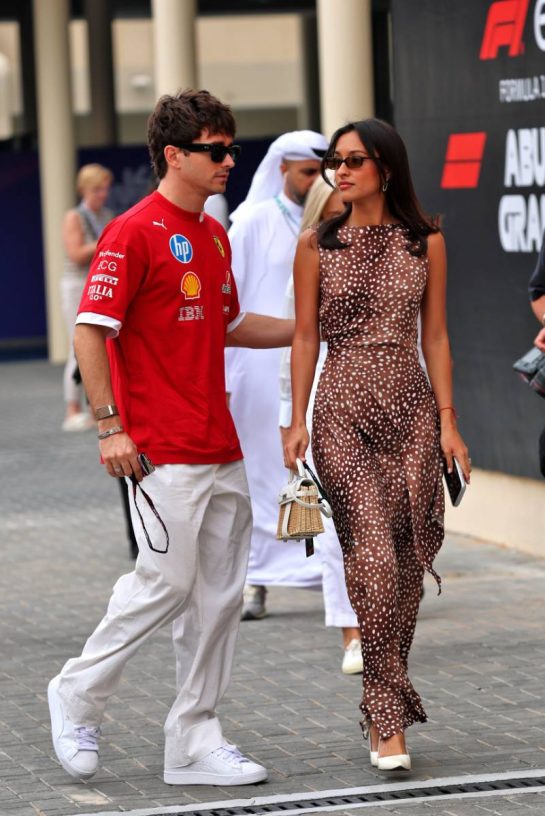 (L to R): Charles Leclerc (MON) Ferrari with his girlfriend Alexandra Saint Mleux (ITA).
05.12.2025. Formula 1 World Championship, Rd 24, Abu Dhabi Grand Prix, Yas Marina Circuit, Abu Dhabi, Practice Day.
- www.xpbimages.com, EMail: requests@xpbimages.com © Copyright: Batchelor / XPB Images