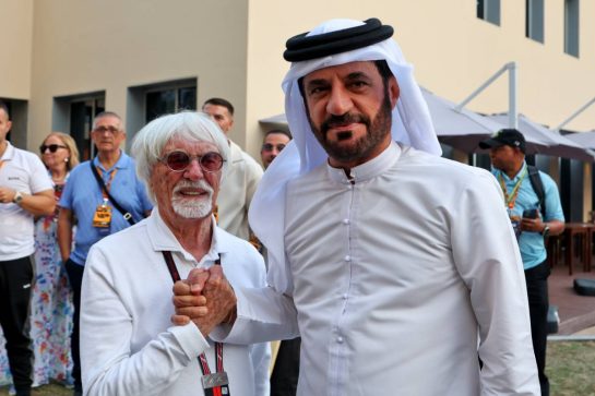 (L to R): Bernie Ecclestone (GBR) with Mohammed Bin Sulayem (UAE) FIA President.
06.12.2025. Formula 1 World Championship, Rd 24, Abu Dhabi Grand Prix, Yas Marina Circuit, Abu Dhabi, Qualifying Day.
- www.xpbimages.com, EMail: requests@xpbimages.com © Copyright: Moy / XPB Images