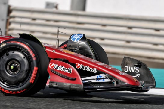 Charles Leclerc (MON) Ferrari SF-25 - front wing.
09.12.2025. Formula 1 Testing, Yas Marina Circuit, Abu Dhabi, Tuesday.
- www.xpbimages.com, EMail: requests@xpbimages.com © Copyright: Moy / XPB Images