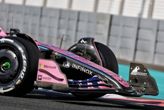 Kush Maini (IND) Alpine F1 Team A525 Test Driver - front wing.
09.12.2025. Formula 1 Testing, Yas Marina Circuit, Abu Dhabi, Tuesday.
- www.xpbimages.com, EMail: requests@xpbimages.com © Copyright: Moy / XPB Images