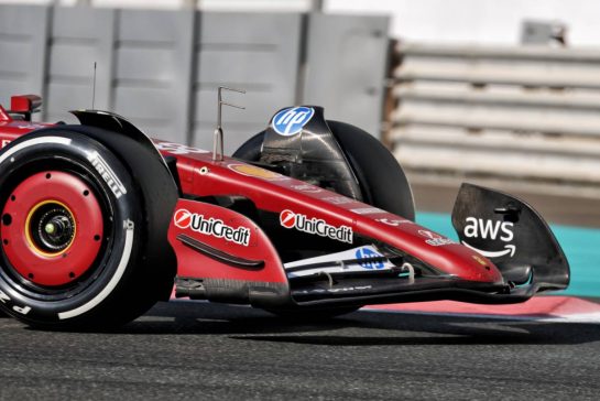 Dino Beganovic (SWE) Ferrari SF-25 Academy Driver - front wing.
09.12.2025. Formula 1 Testing, Yas Marina Circuit, Abu Dhabi, Tuesday.
- www.xpbimages.com, EMail: requests@xpbimages.com © Copyright: Moy / XPB Images