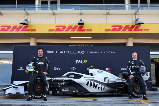 (L to R): Sergio Perez (MEX) Cadillac Formula 1 Team with team mate Valtteri Bottas (FIN) Cadillac Formula 1 Team.
11.02.2026. Formula 1 Testing, Bahrain Test One, Sakhir, Bahrain, Day One.
- www.xpbimages.com, EMail: requests@xpbimages.com © Copyright: Moy / XPB Images