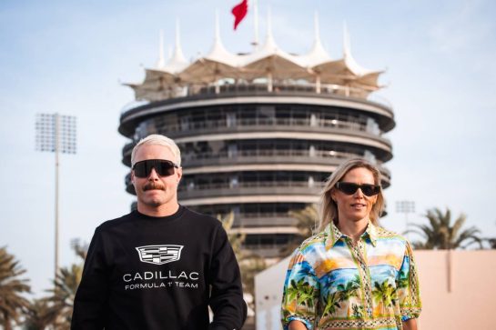 Valtteri Bottas (FIN) Cadillac Formula 1 Team with his girlfriend Tiffany Cromwell (AUS) Professional Cyclist.
11.02.2026. Formula 1 Testing, Bahrain Test One, Sakhir, Bahrain, Day One.
- www.xpbimages.com, EMail: requests@xpbimages.com © Copyright: Bearne / XPB Images