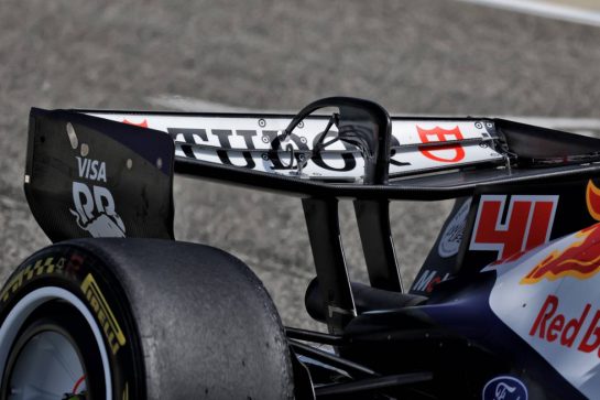 Arvid Lindblad (GBR) Racing Bulls Formula One Team VCARB 03 - rear wing.
11.02.2026. Formula 1 Testing, Bahrain Test One, Sakhir, Bahrain, Day One.
- www.xpbimages.com, EMail: requests@xpbimages.com © Copyright: Moy / XPB Images