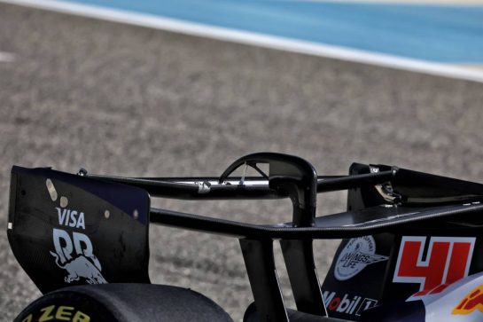 Arvid Lindblad (GBR) Racing Bulls Formula One Team VCARB 03 - rear wing.
11.02.2026. Formula 1 Testing, Bahrain Test One, Sakhir, Bahrain, Day One.
- www.xpbimages.com, EMail: requests@xpbimages.com © Copyright: Moy / XPB Images