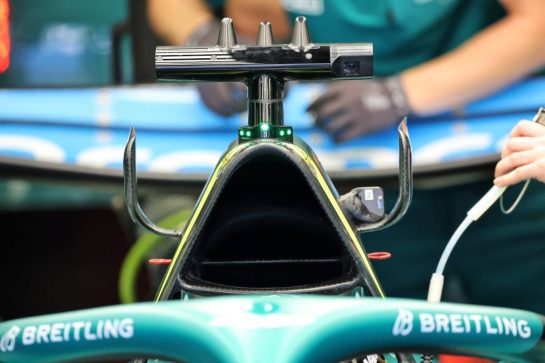 Aston Martin F1 Team AMR26 roll hoop detail.
11.02.2026. Formula 1 Testing, Bahrain Test One, Sakhir, Bahrain, Day One.
- www.xpbimages.com, EMail: requests@xpbimages.com © Copyright: Batchelor / XPB Images