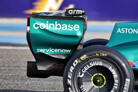 Aston Martin F1 Team AMR26 rear wing.
12.02.2026. Formula 1 Testing, Bahrain Test One, Sakhir, Bahrain, Day Two.
- www.xpbimages.com, EMail: requests@xpbimages.com © Copyright: Moy / XPB Images